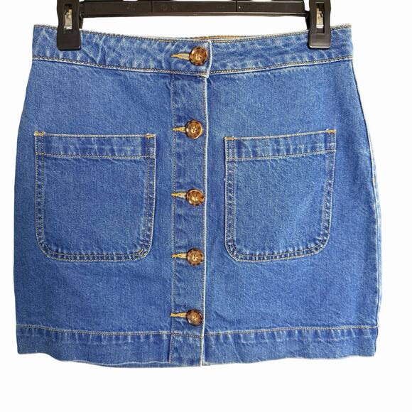 Free People Dresses & Skirts - Free People We the Free Denim Skirt Blue Size 26 Super High Rise Bohemian Boho